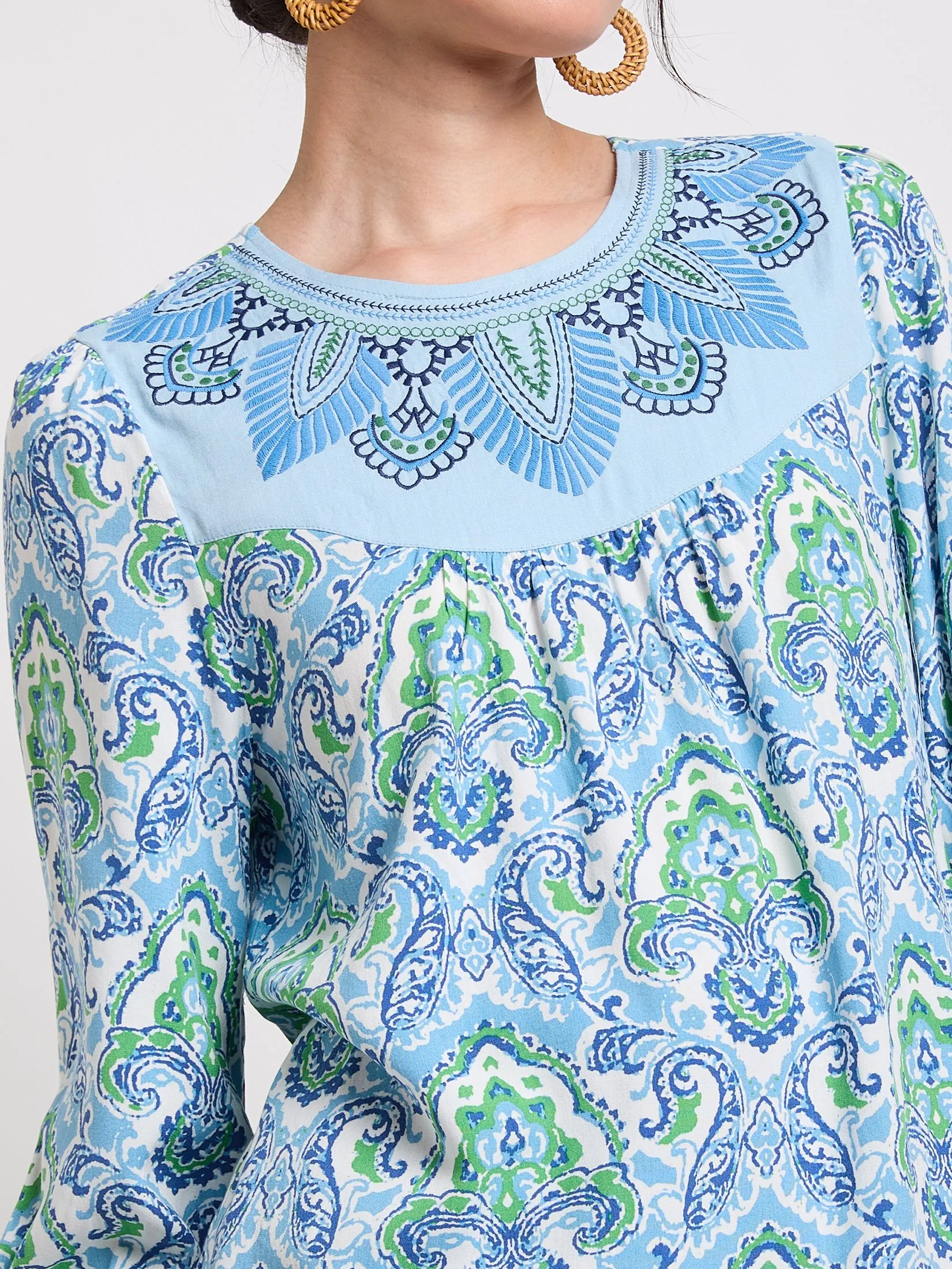 JOURNAL Women Blouse Long Sleeves Crew Neck