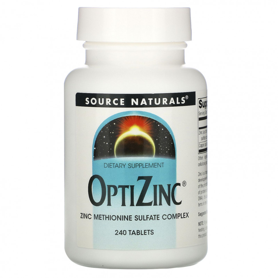 Source Naturals, OptiZinc, цинк, 240 таблеток