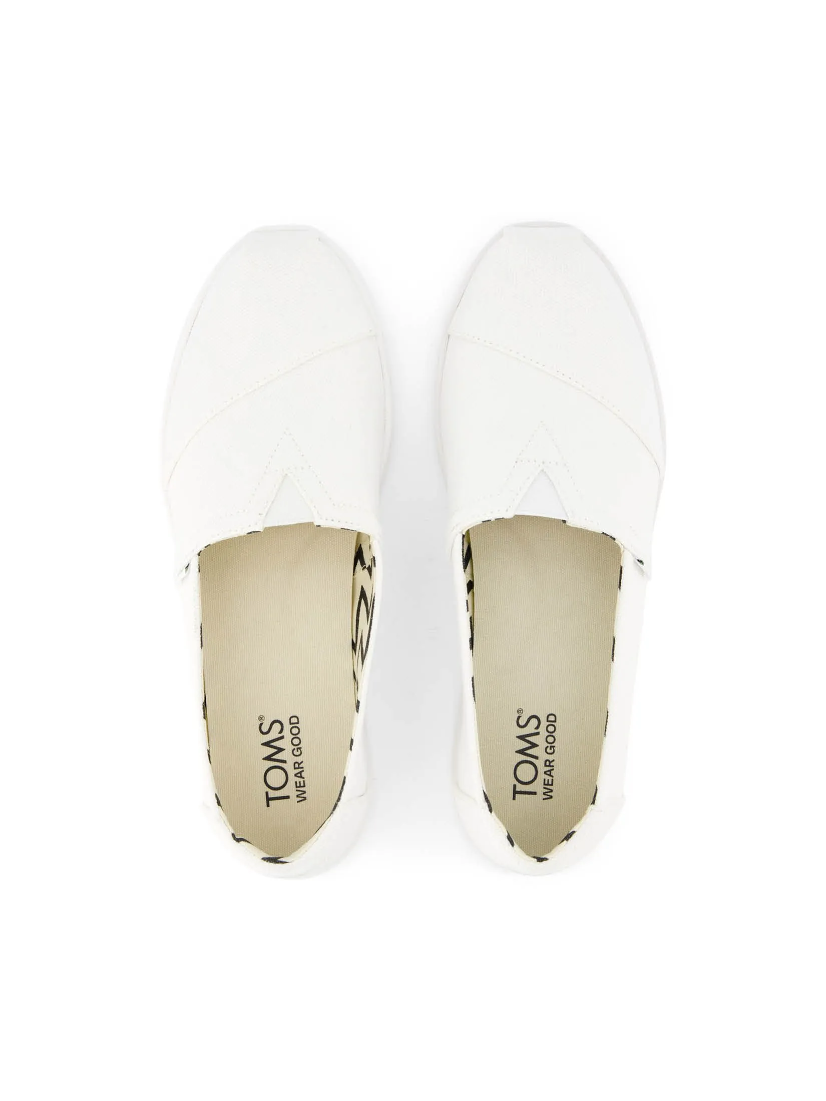 TOMS Women Shoe Slip On Alpargata Plus White Heritage Canvas