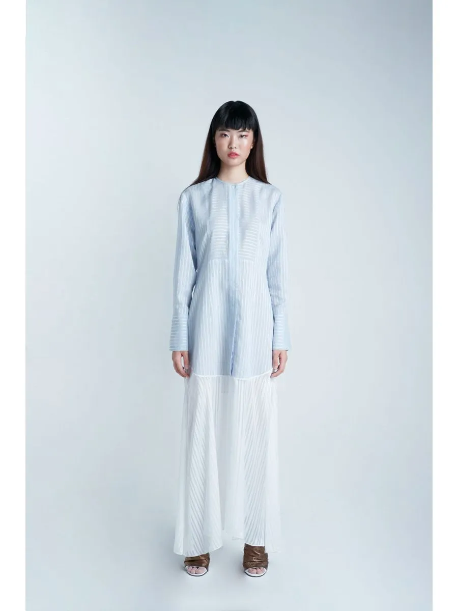 SENADA WOMEN LIGHT BLUE MAXI SHIRT DRESS