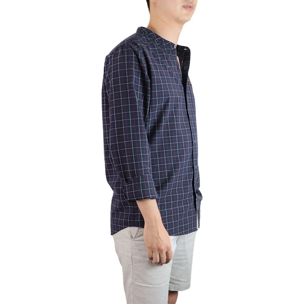 BOVY BBS11247-SHIRT MANDARIN SCOTTED NAVY