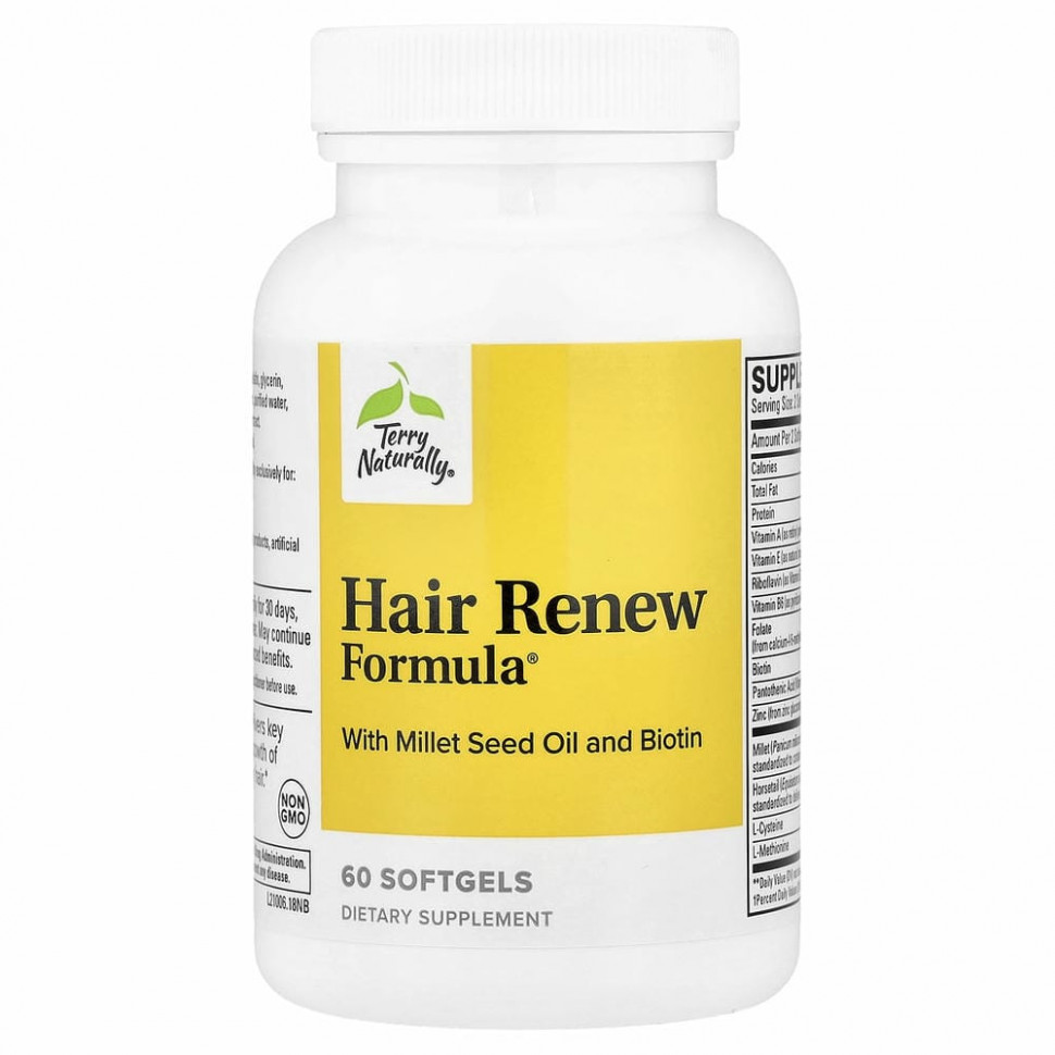 Terry Naturally, Terry Naturally, Hair Renew Formula, формула восстановления волос, 60 желатиновых капсул