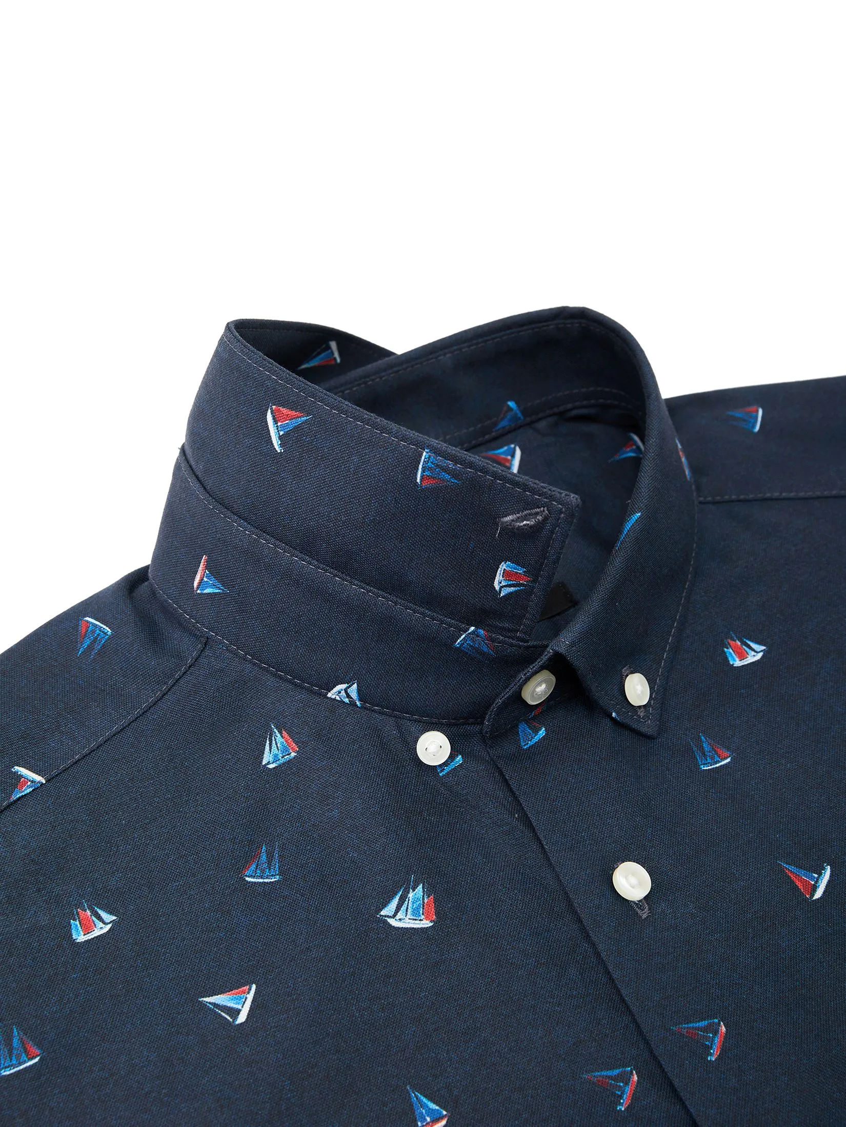 G2000 Men Clothing Cotton Digital Print Oxford Short Sleeve Casual Shirt  Smart Fit - Navy