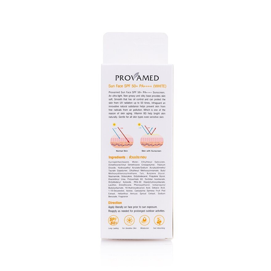 Provamed Sun SPF 50+  Face  ( White) 15ml.