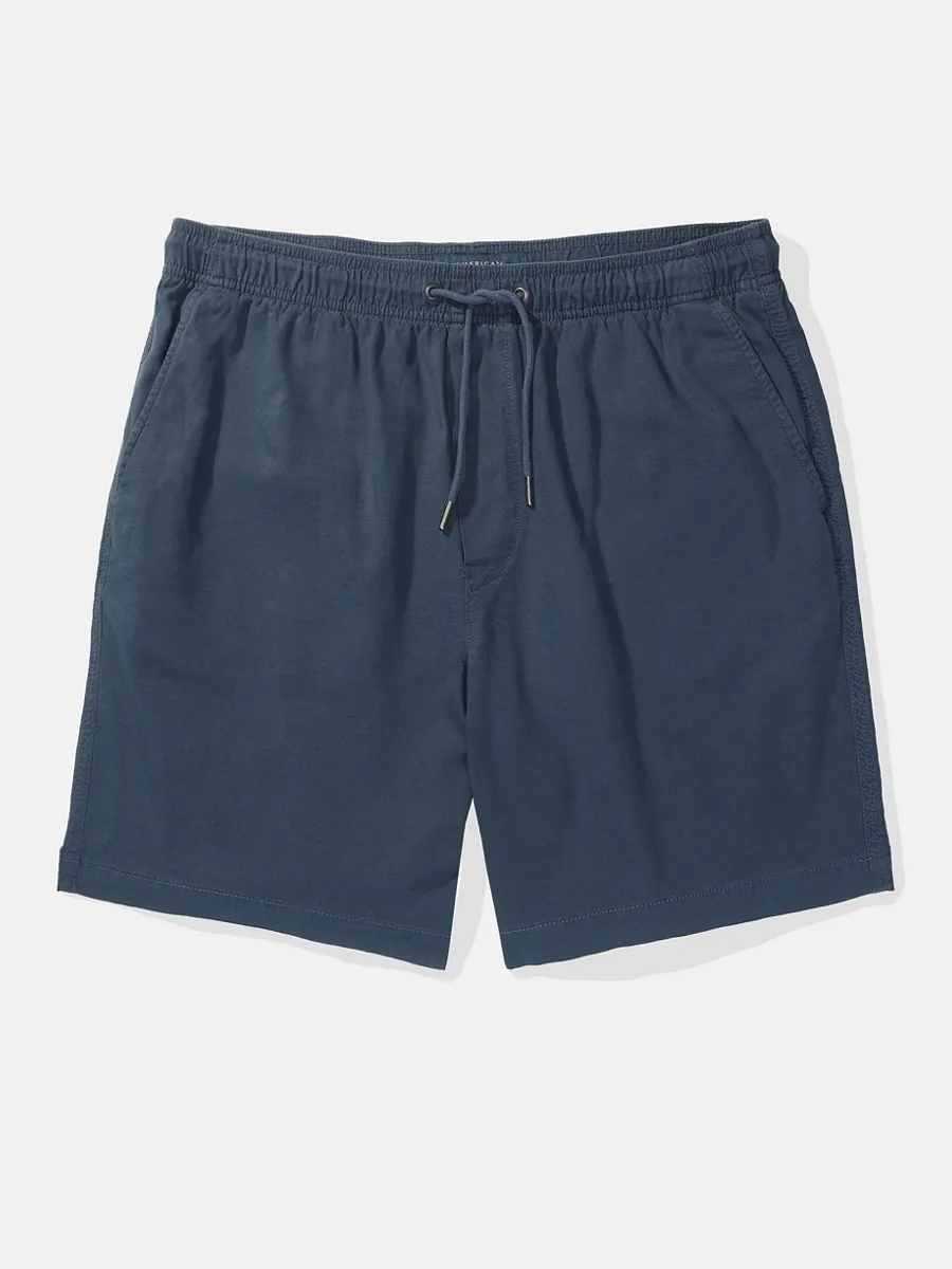 AMERICAN EAGLE MEN 7683 COTTON LINEN BLEND LIVED IN TREKKER SHORT 410 NAVY