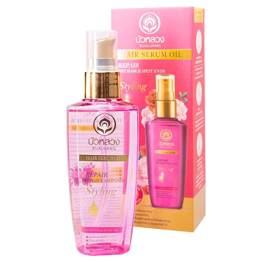 Bualuang Hair Serum Oil For Dry And Damaged Hair (Rose Essential Oil) 85 Ml.