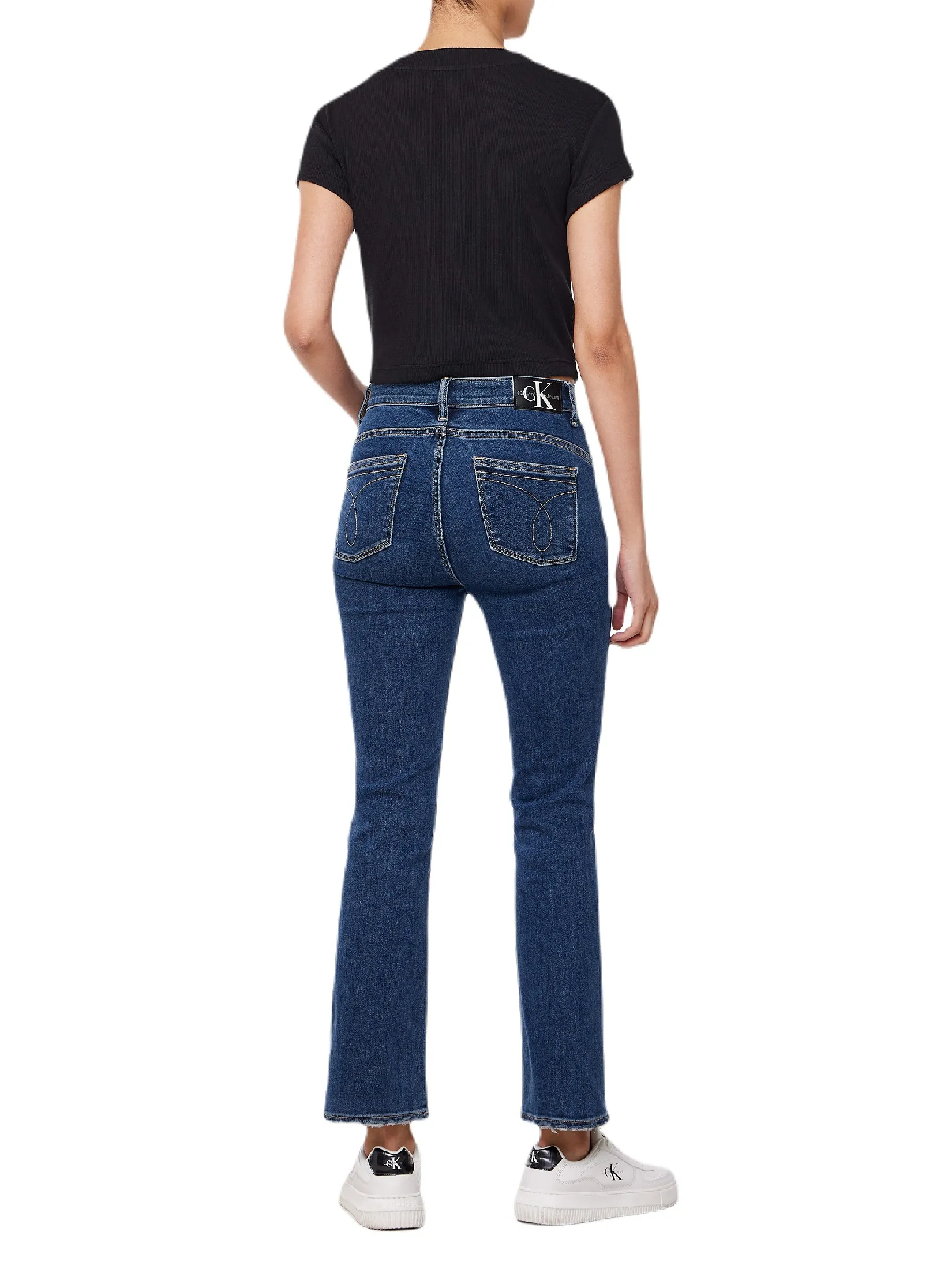 CALVIN KLEIN Women s Monogram Baby Short Sleeve T-Shirt Black