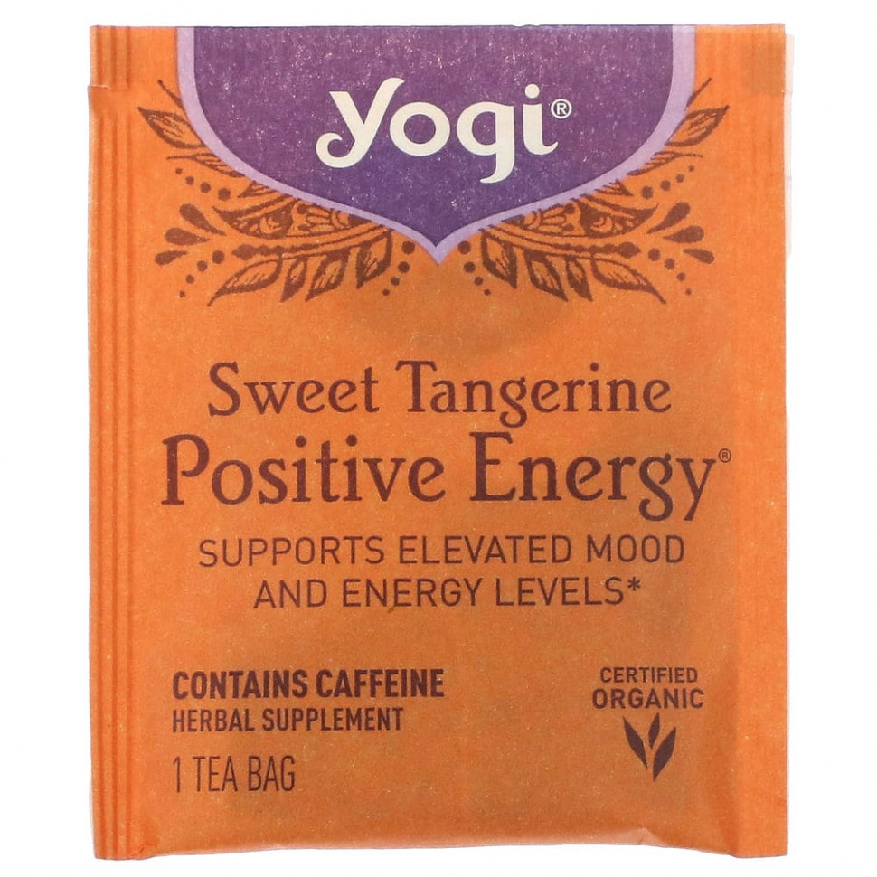 Yogi Tea, Positive Energy, сладкий мандарин, 16 чайных пакетиков, 29 г (1,02 унции)