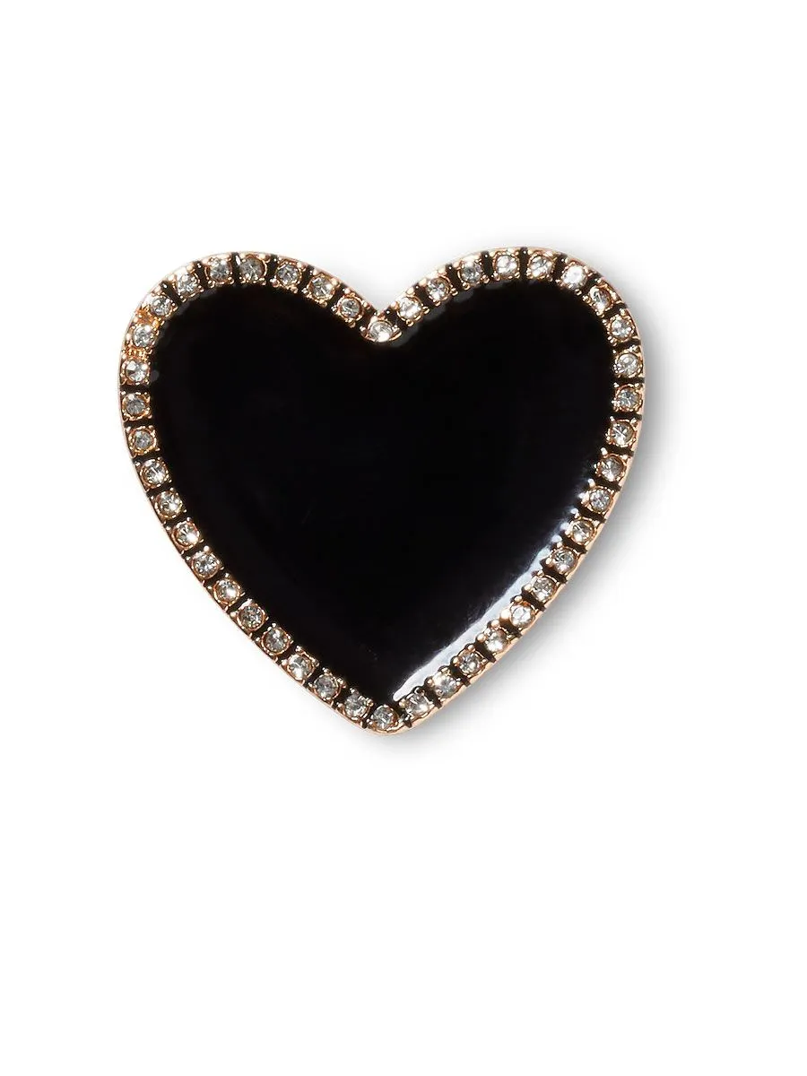 CROCS BLACK CROCS Jibbitz LED Black Heart Shoes Charm