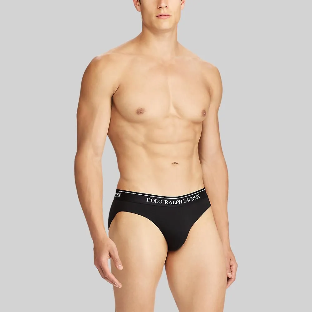 POLO RALPH LAUREN Underwear BRIEFS-Stretch Cotton Brief 3-Pack MAPOUND01820035 001 BLACK