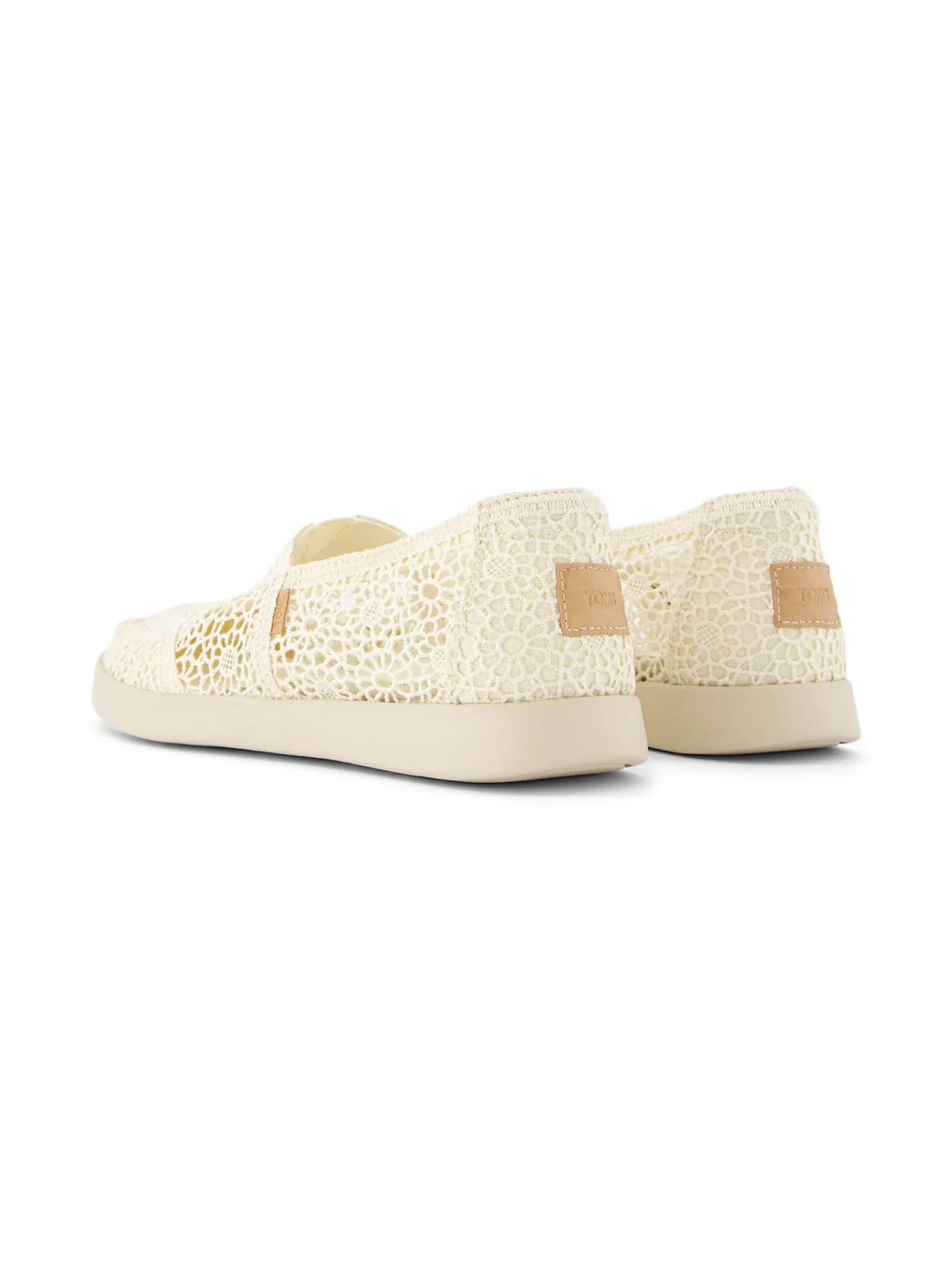 TOMS Women Shoe Slip On Alpargata Plus Natural Moroccan Crochet