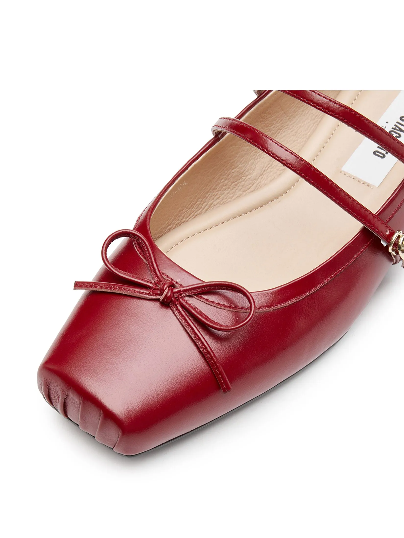 STACCATO Women Pump Mary Jane Bow Front Dark Red