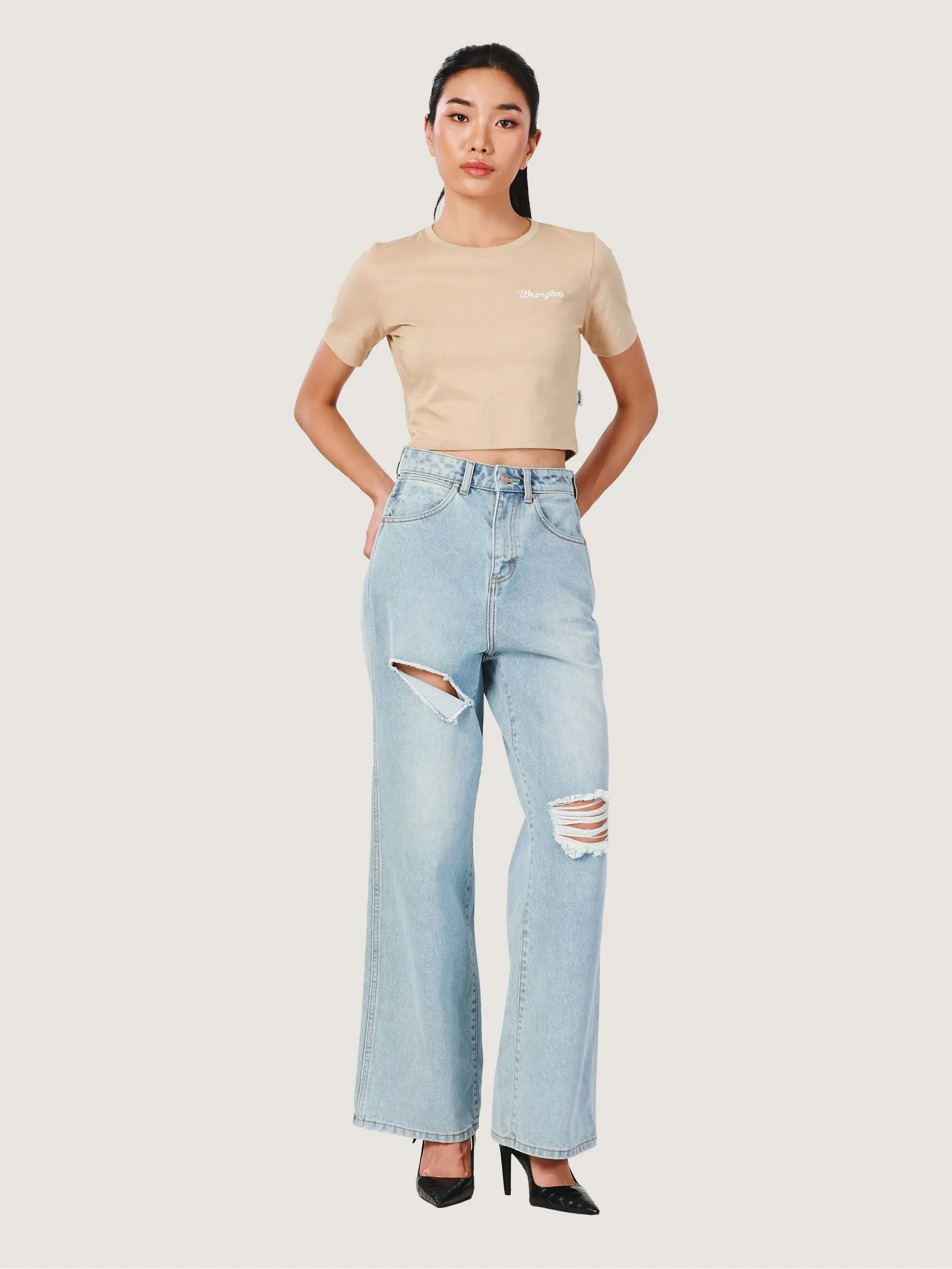 WRANGLER Women's Jeans Everyday with Wrangler Collection High Loose Fit Light Indigo