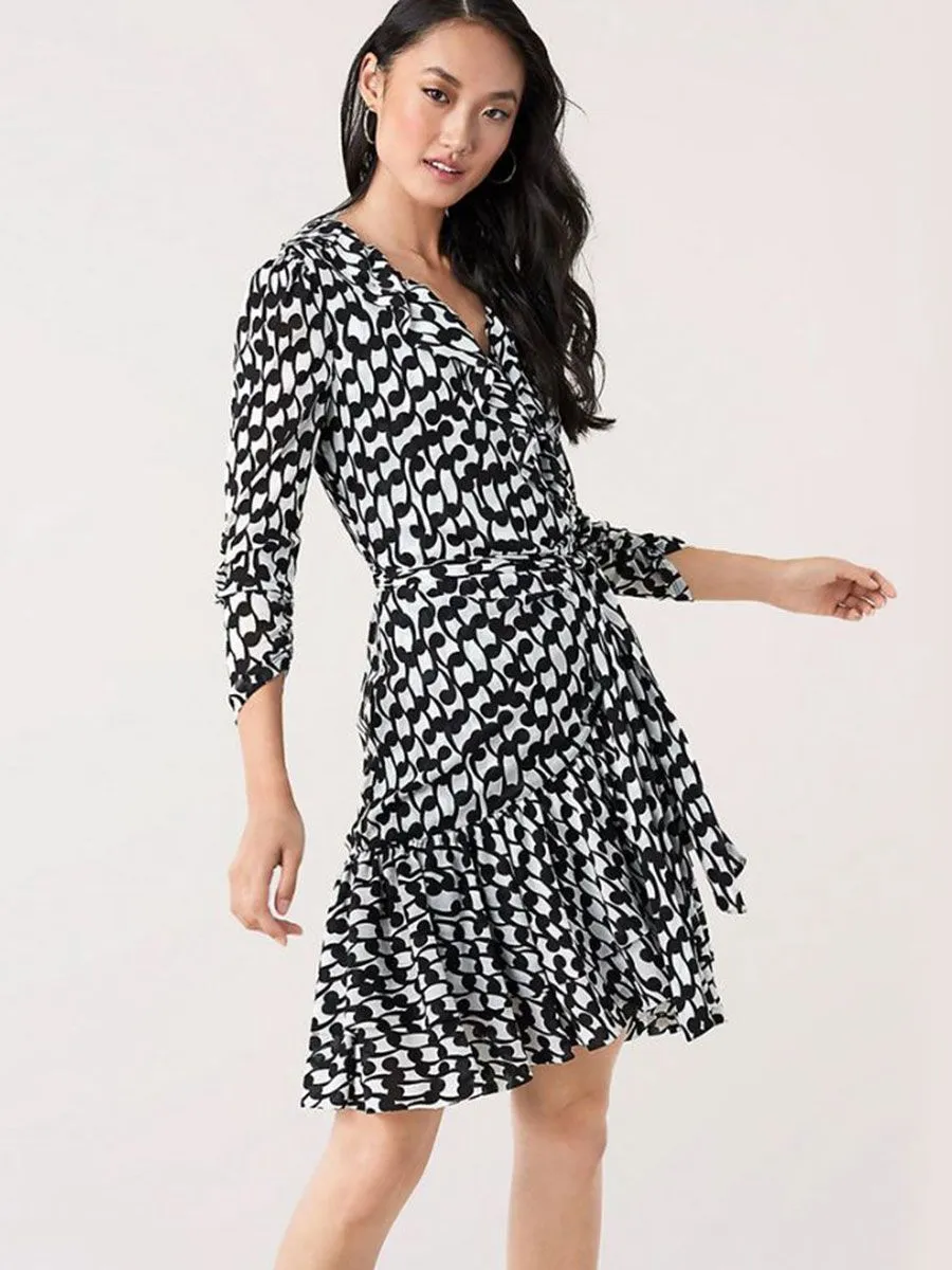 DIANE VON FURSTENBERG Women'S Dress DVF DIDI Fiddleheads Black