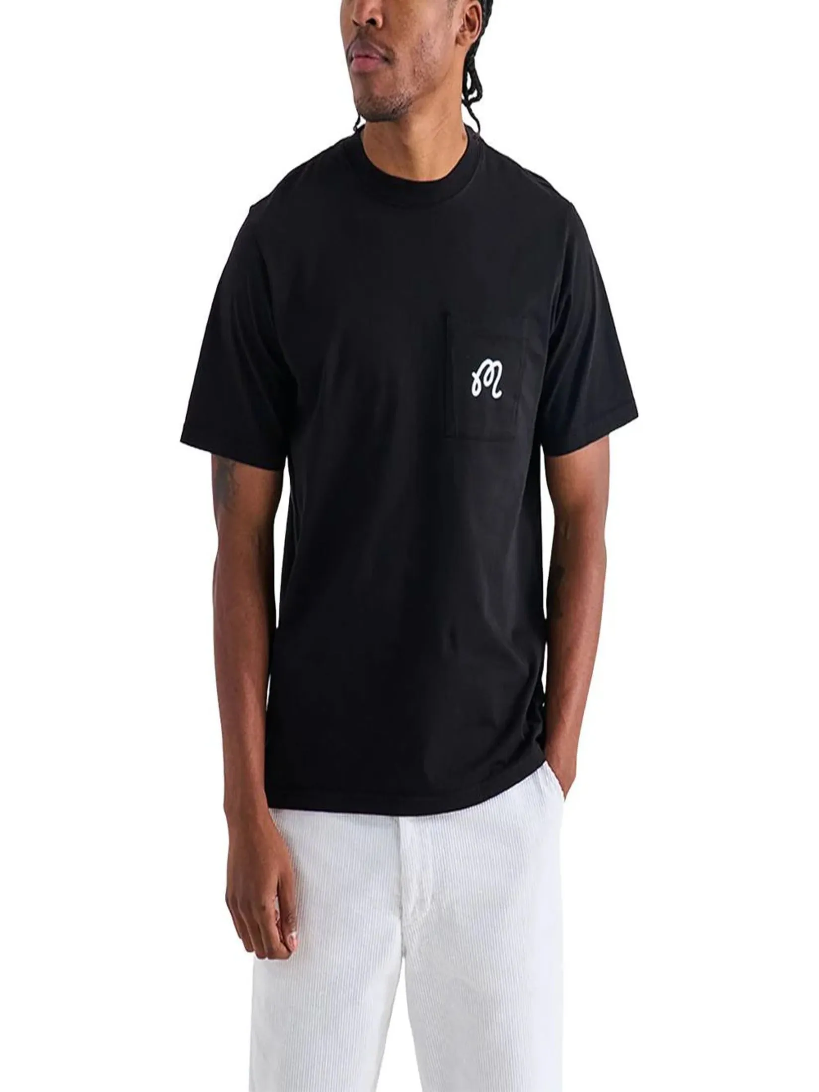 MALBON GOLF FOLLOW THRU SS POCKET T SHIRT IN BLACK
