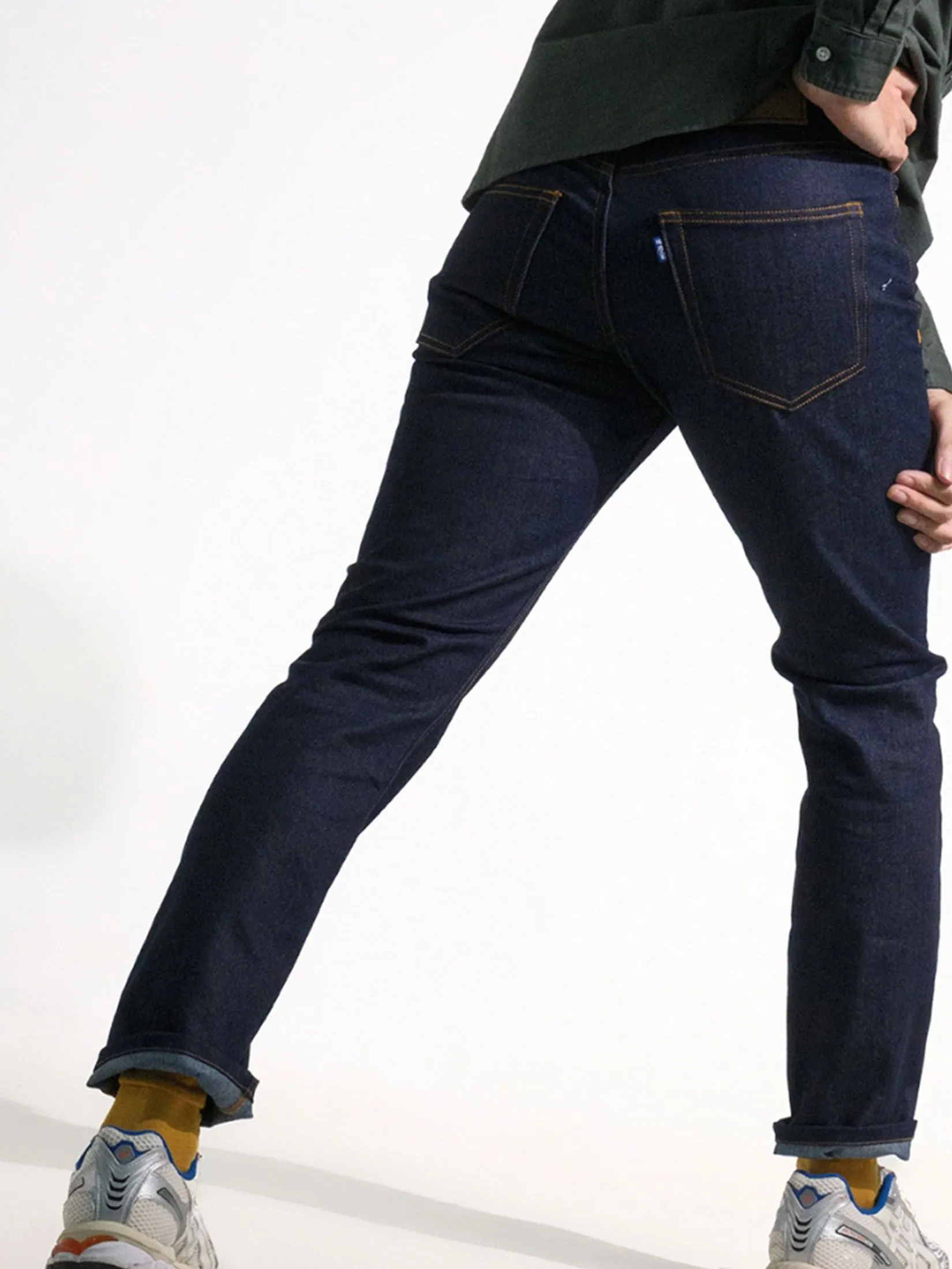 ERA-WON Men's Denim Jeans straight legs Raw