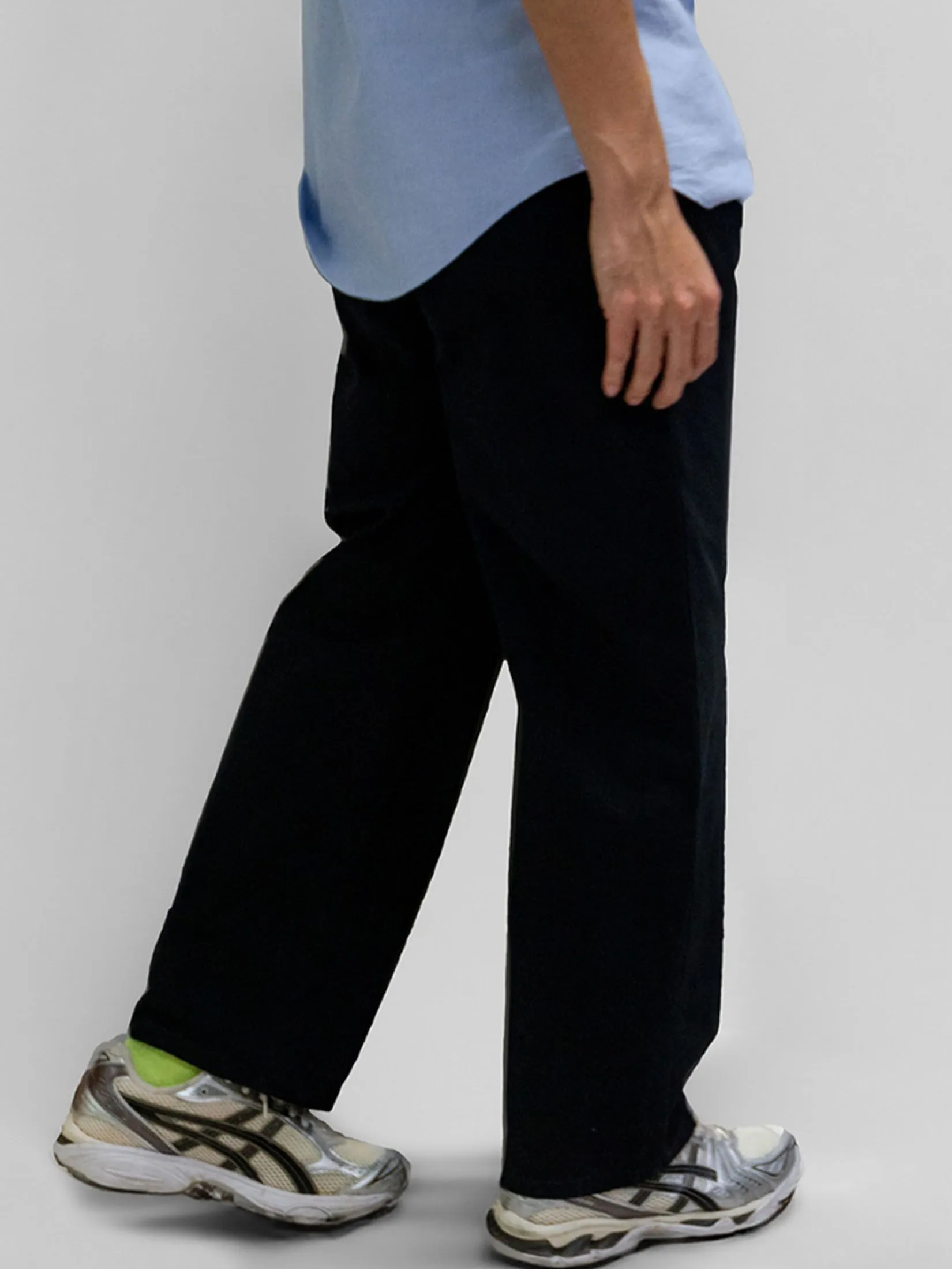 ERA-WON Men Chinos pants Loose Black