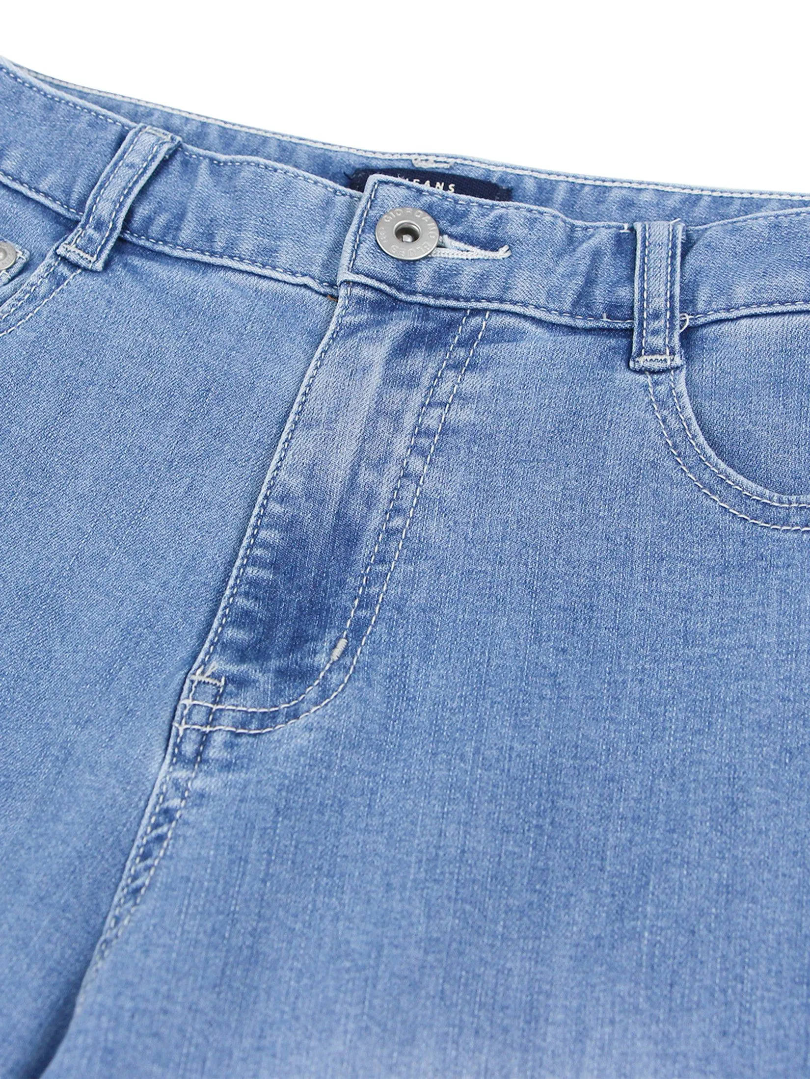 GIORDANO Women's Wide Leg Denim Jeans  Light Indigo Blue