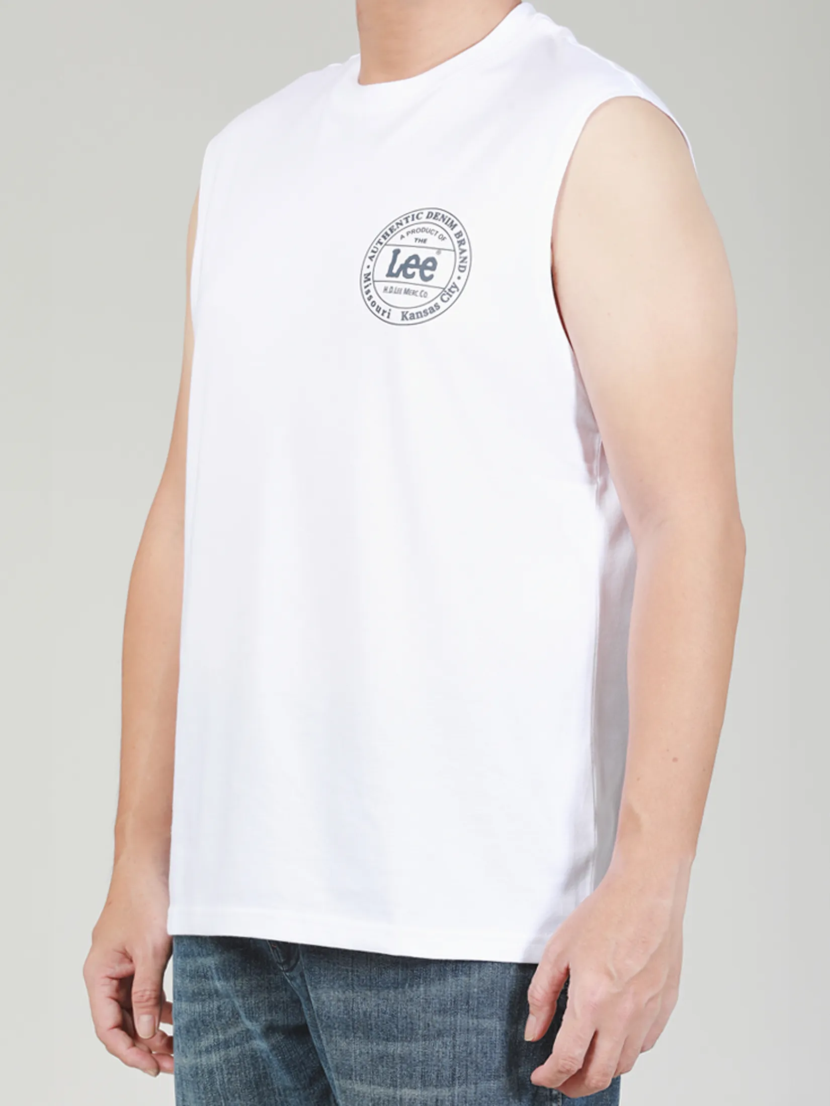 LEE Men s Tee Sleeveless Regular Fit White