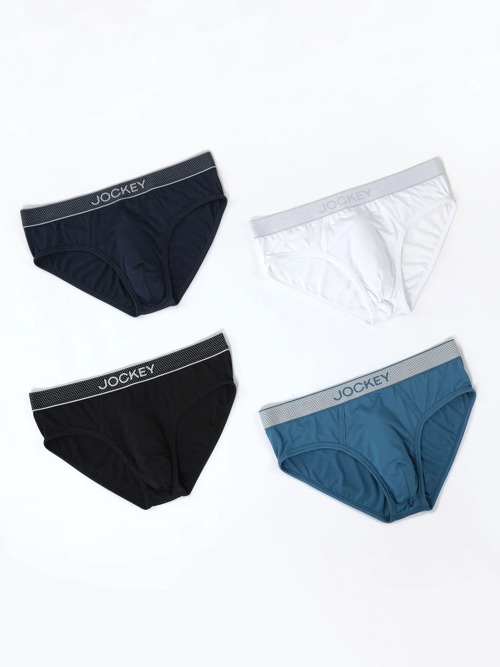 JOCKEY UNDERWEAR Men's EXTRA DRY BRIEFS WHITE