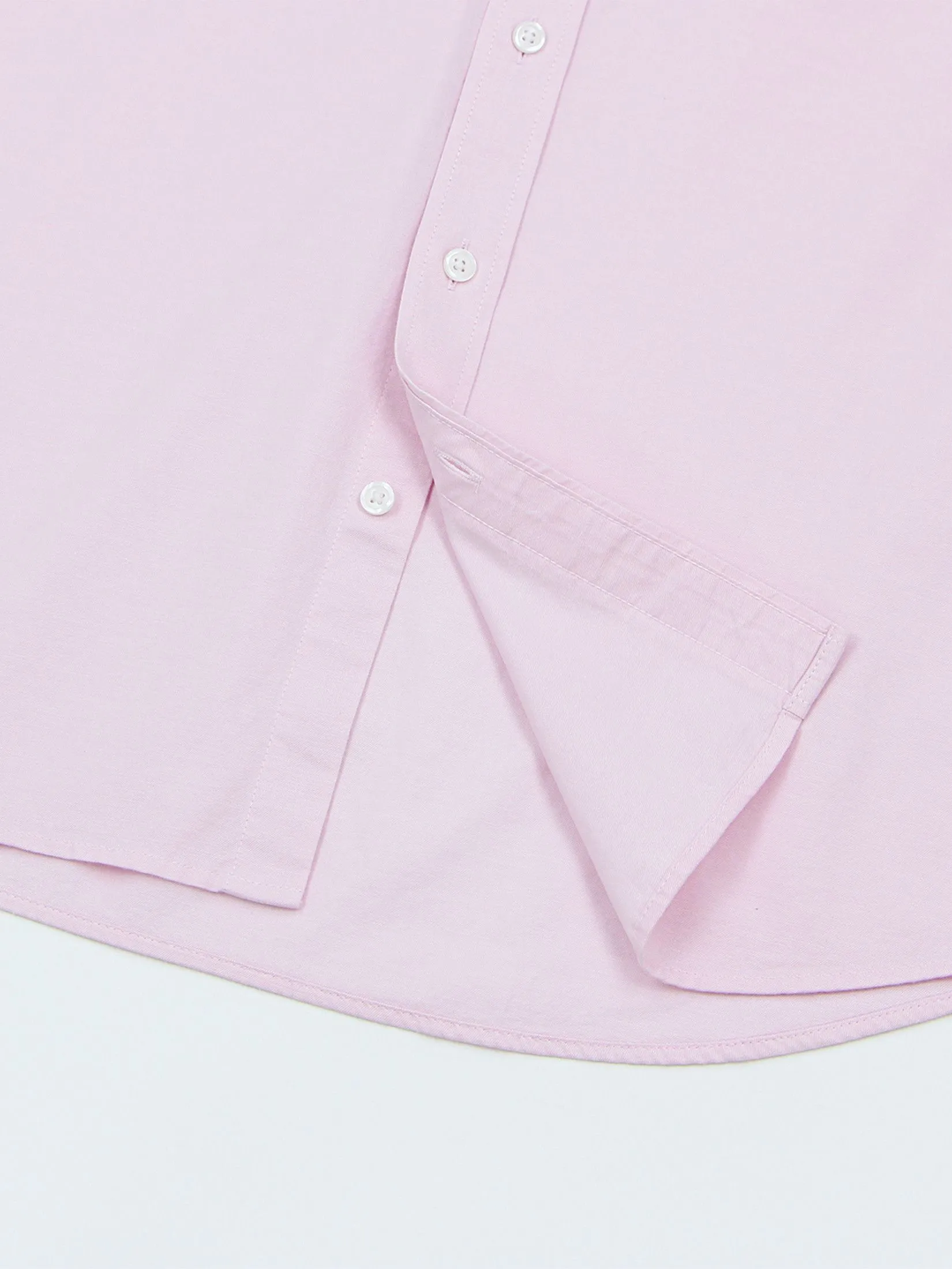 GIORDANO Men's Slim Embroidery Stretch Oxford Shirts (Classic Man) Pink