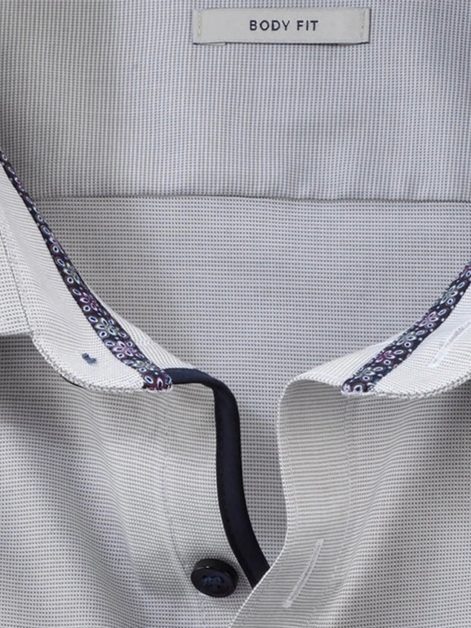 OLYMP MEN SHIRT LONG SLEEVES BUSINESS SHIRT BODY FIT GREY