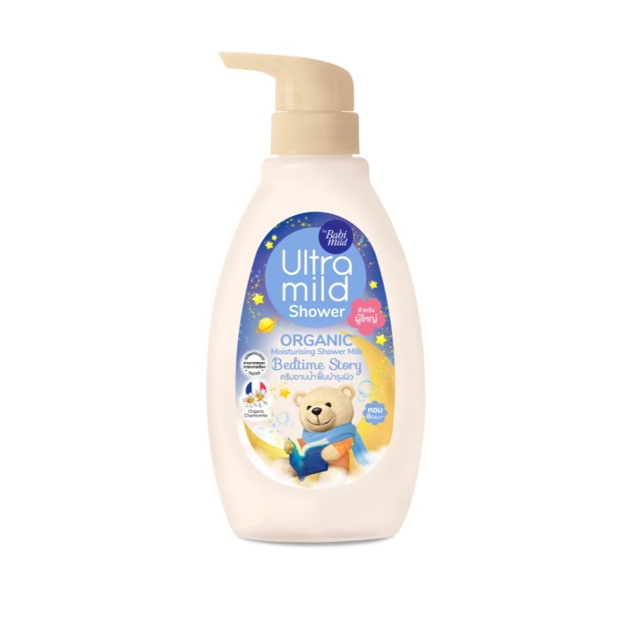 Ultra Mild By Babi Mild Organic Shower Milk Bedtime Story 380 Ml. - Blue