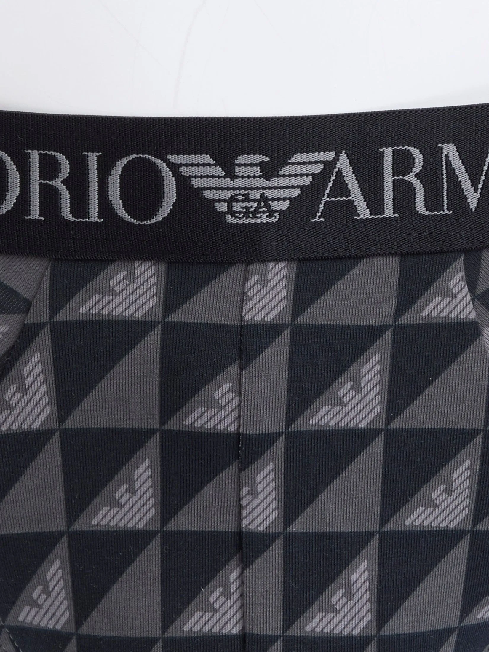 EMPORIO ARMANI Men Brief 2 Pack FW25 MC271 Blk Eagle Check/Blk