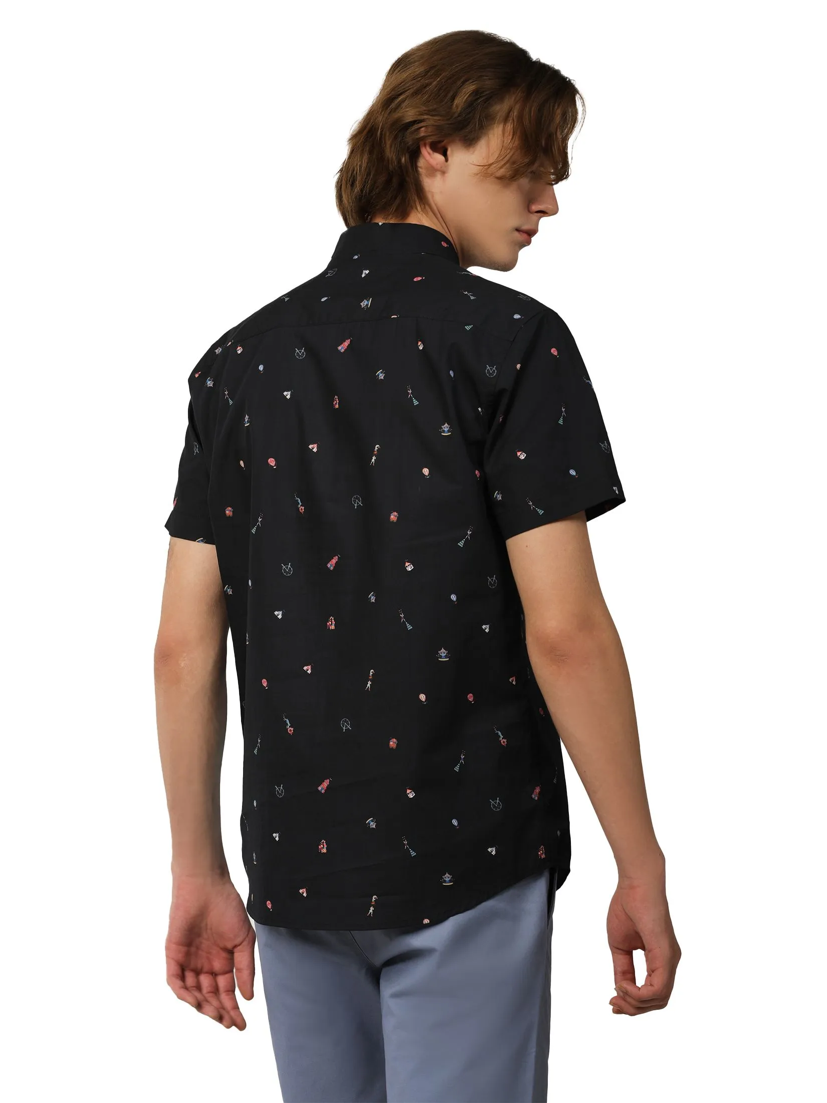 JOHN HENRY Men's Short Sleeves Shirts (Slim Fit) MERRIMENT Navy