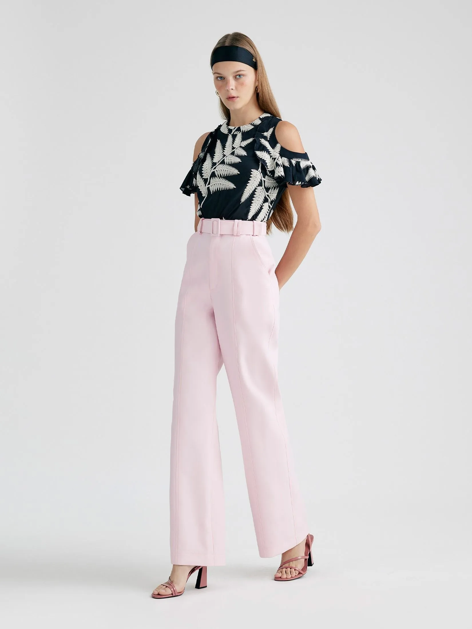 ASV (AW24)Amadi Belt Straight Women Pants Pink