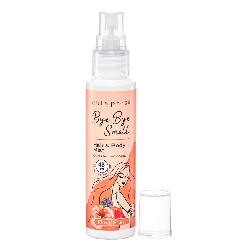 Cute Press Bye Bye Smell Hair And Body Mist 60ml. Floral Fruity