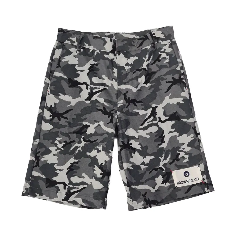 BROWNE & CO. Grey Camouflage Cotton Shorts