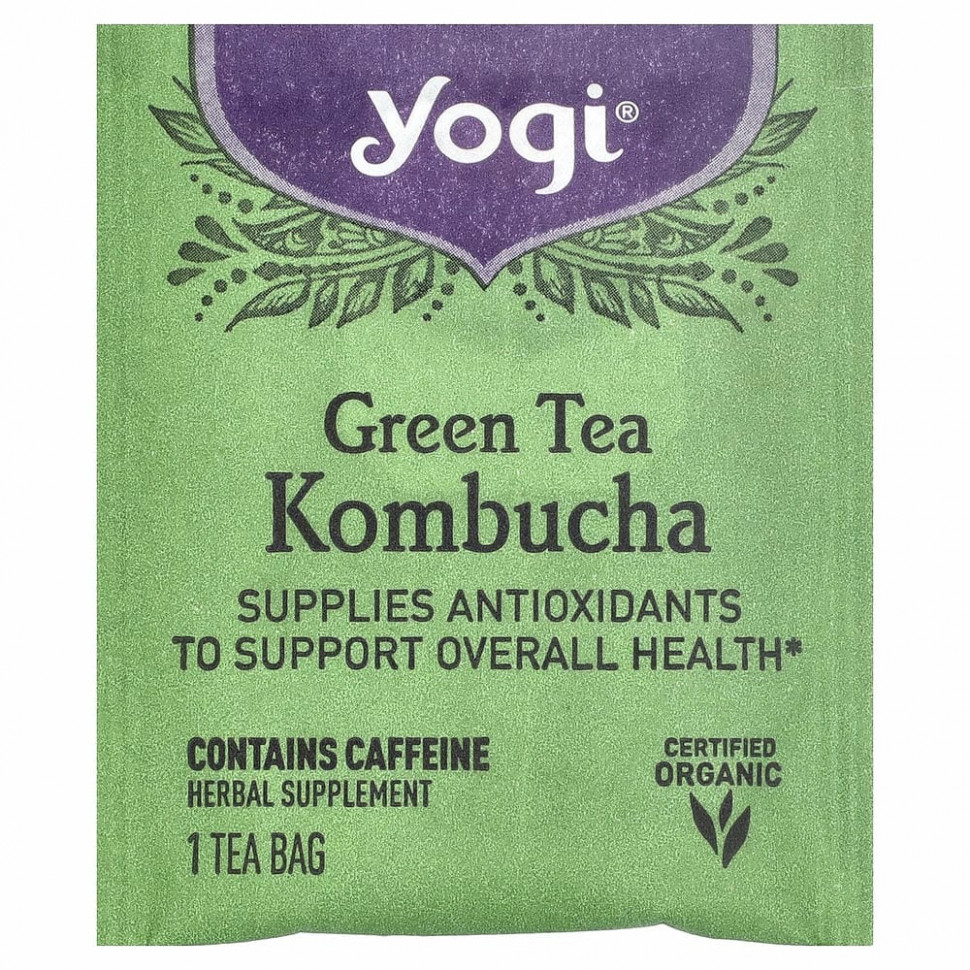 Yogi Tea, зеленый чай комбуча, 16 чайных пакетиков, 32 г (1,12 унции)