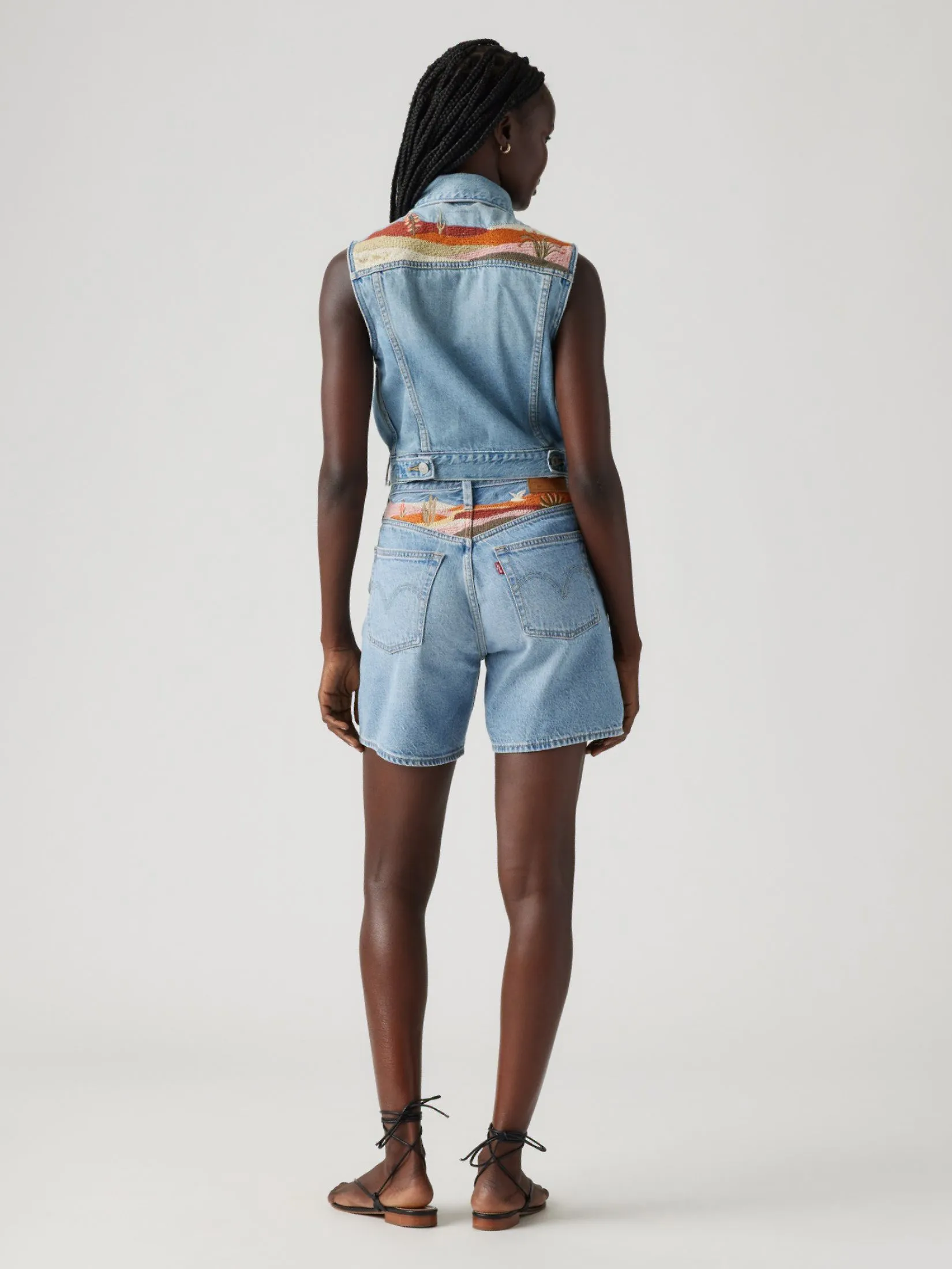 LEVI'S Women's 501 Original High-Rise Mid-Thigh Jean Shorts Blue