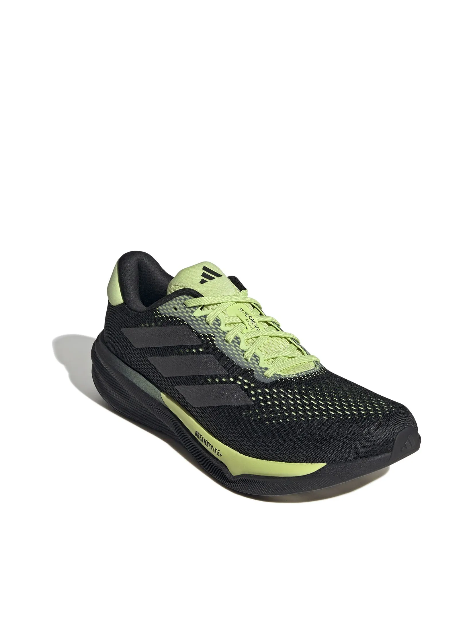 ADIDAS Men Running Shoes Supernova Stride 2 JI1419 Core Black / Iron Met / Pulse Lime