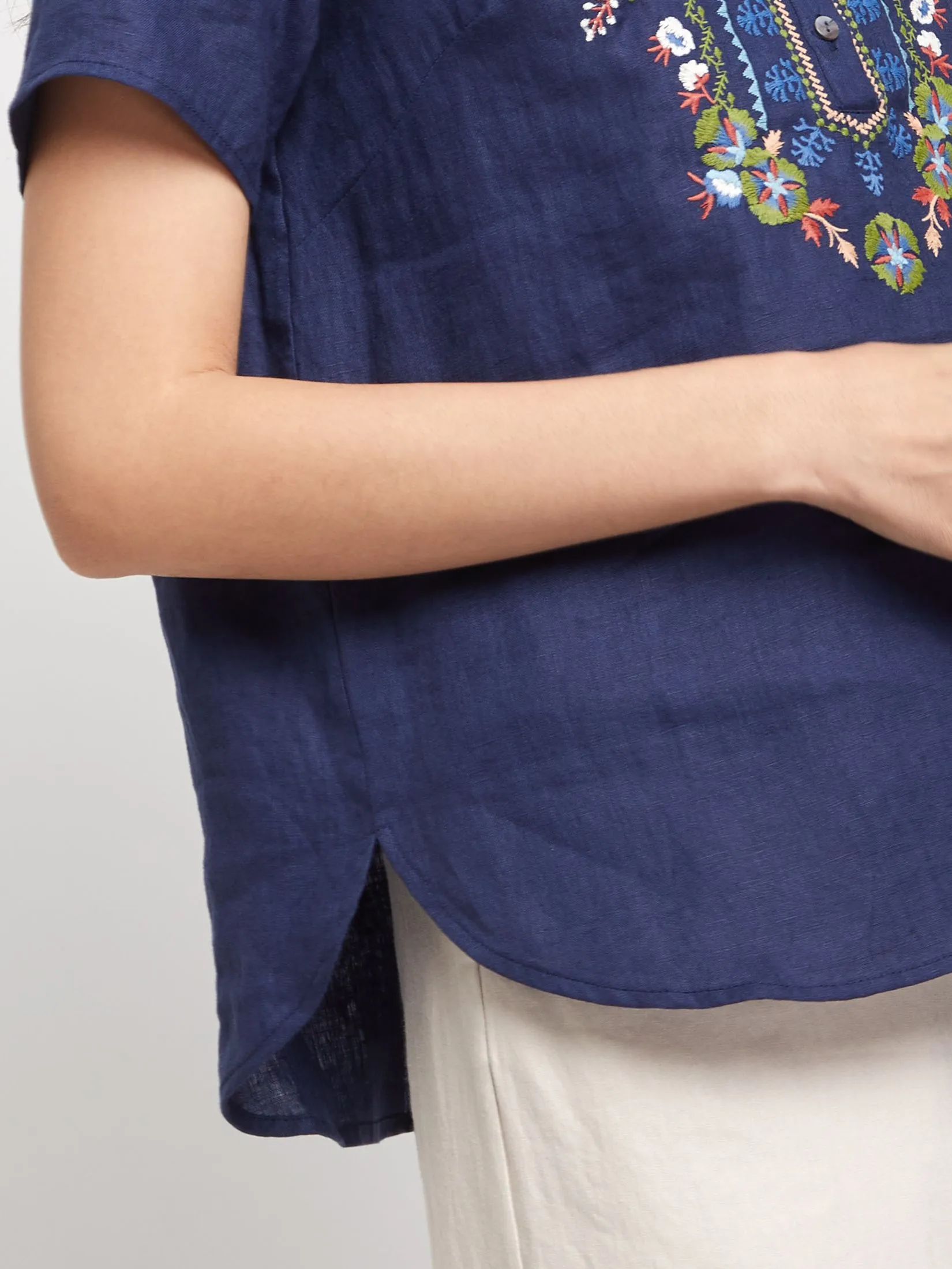 JOURNAL Women Blouse Short Sleeves Round Neck Print