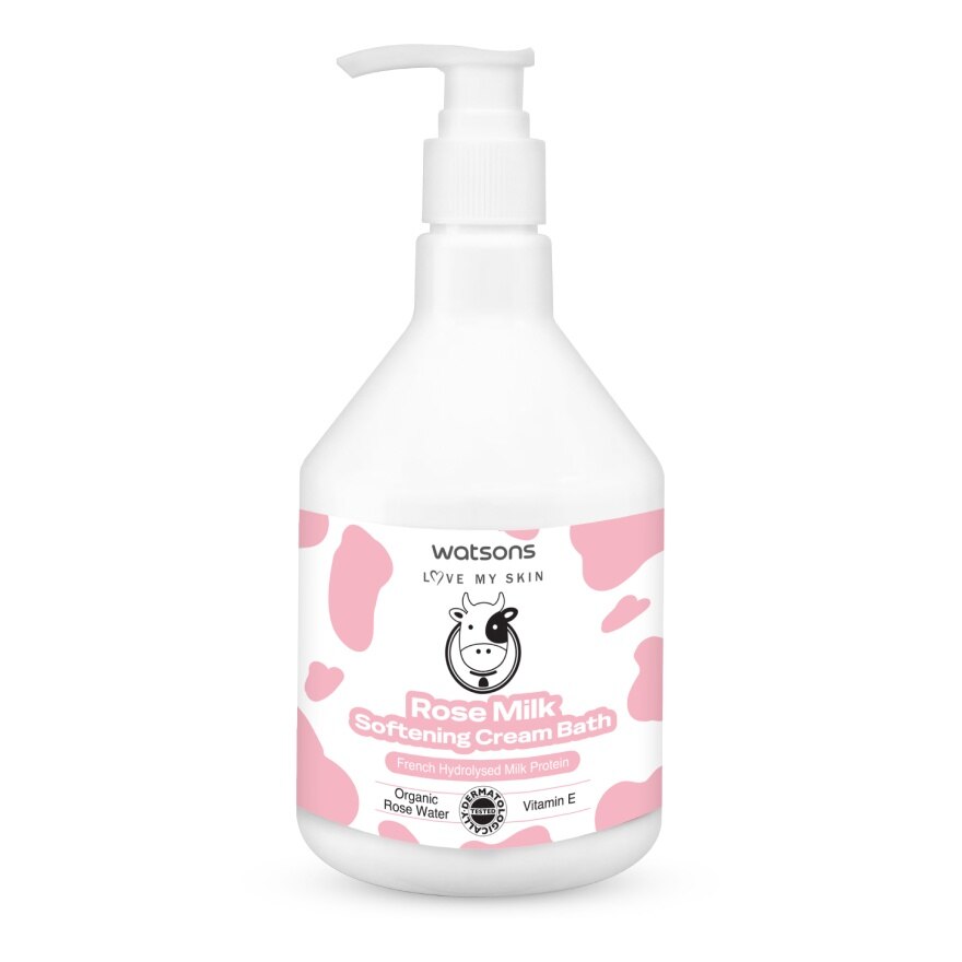 Watsons Rose Milk Softening Cream Bath 450ml.