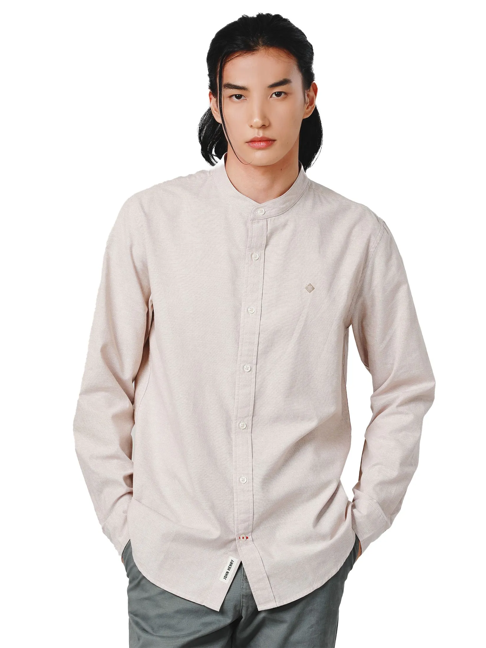 JOHN HENRY Men's Long Sleeves Shirts (Slim Fit) ICONIC AF Khaki