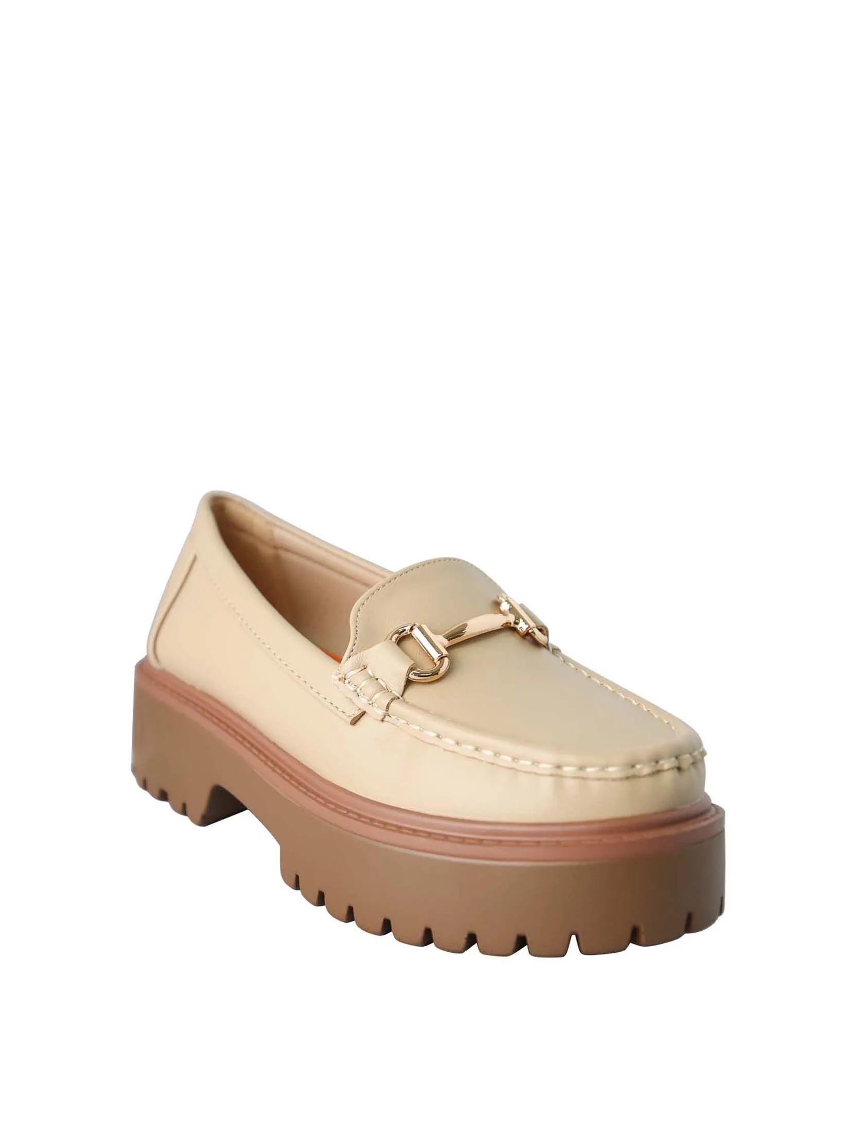 VILLAINS SF ROVE Women's Platform Loafer Heels OFF WHITE