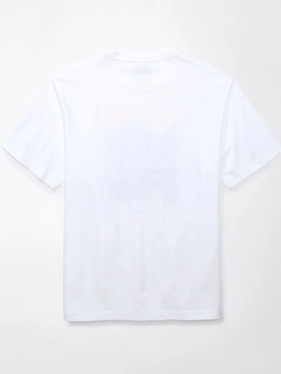 AMERICAN EAGLE MEN G SS 24/7 SET IN TEE- CVC + SERIOUSLY SOFT WASH 100 WHITE