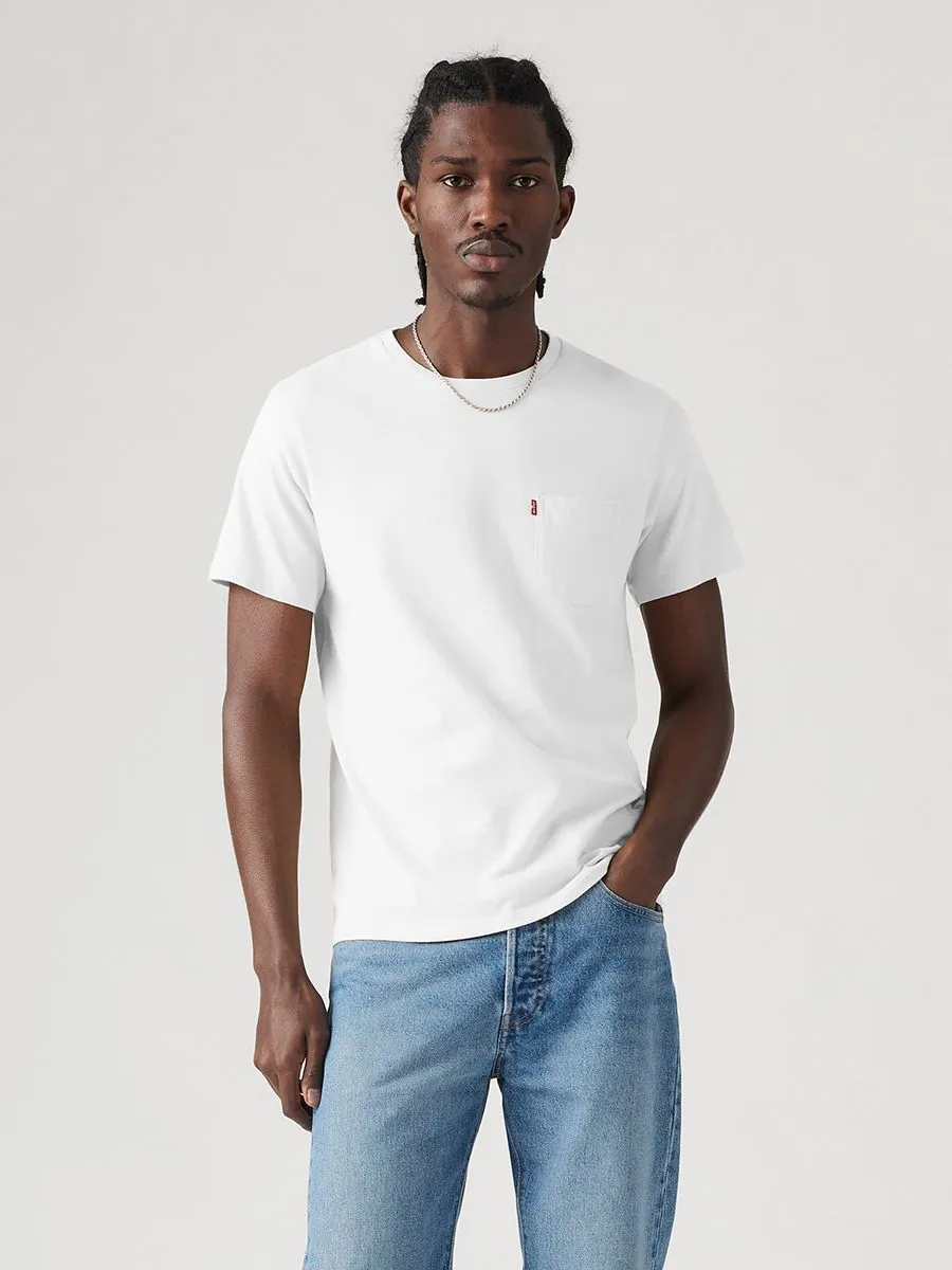 LEVI'S Men's Heavyweight Pocket T-Shirt Bright White