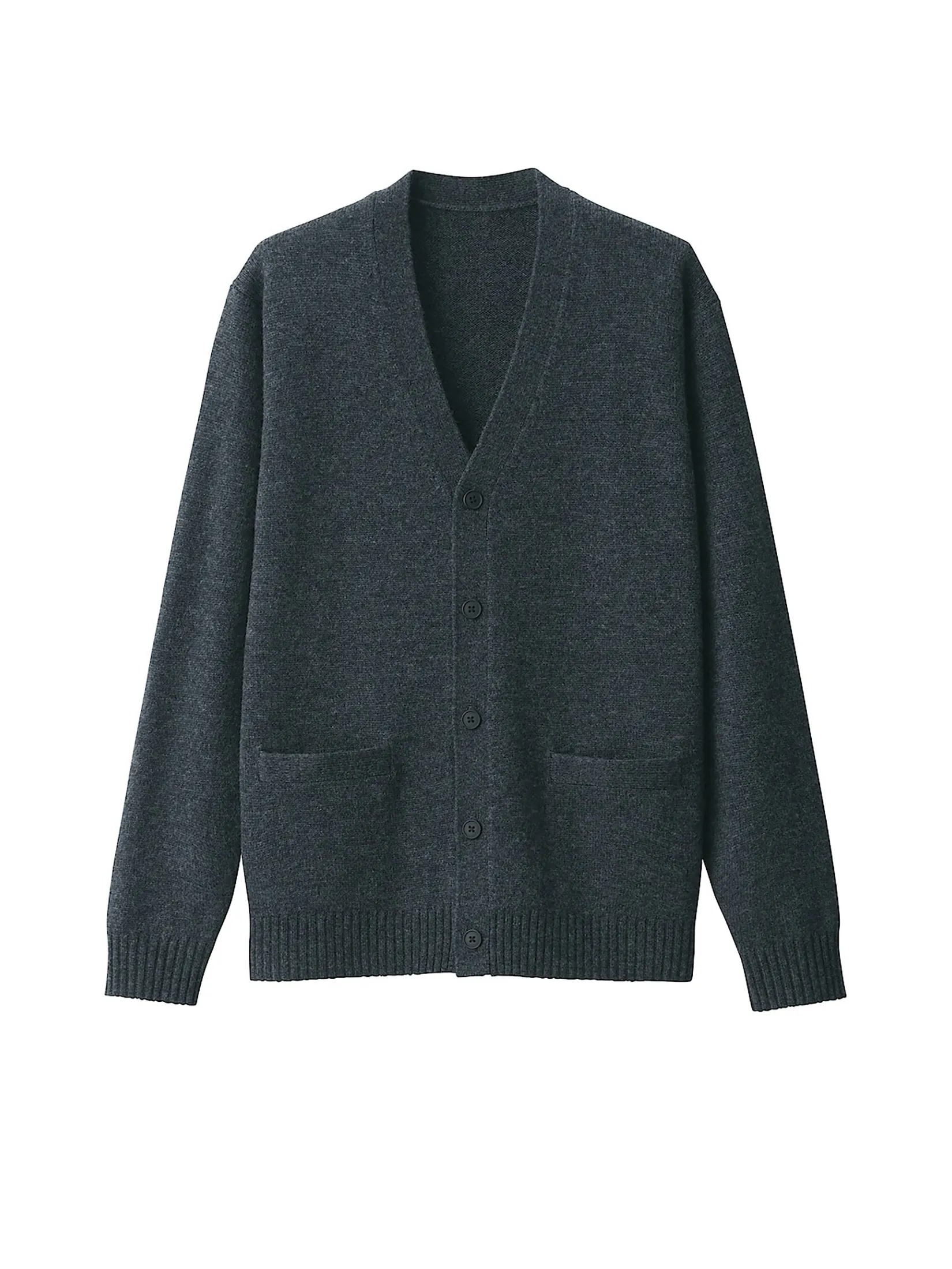 MUJI Men Cardigan Washable Mid-Gauge V-Neck
