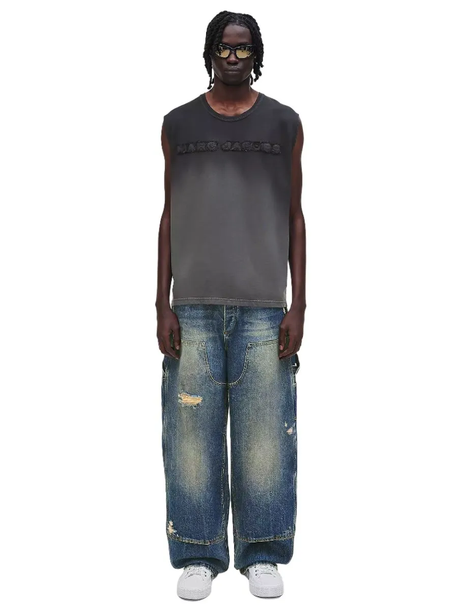 MARC JACOBS THE GRUNGE SPRAY MUSCLE TEE STEEL GREY