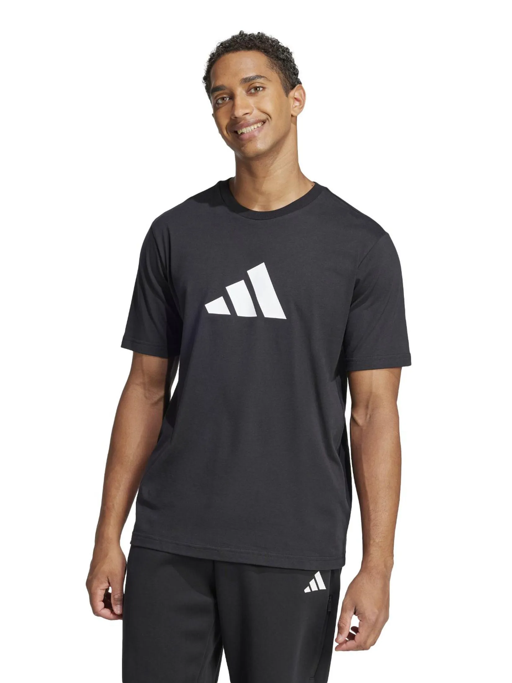 ADIDAS Men T-Shirt Future Icons 3 Bar Logo Black