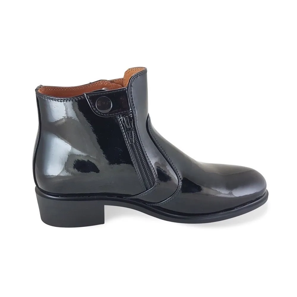 FREEWOOD SHOES Doublezip button boot-black