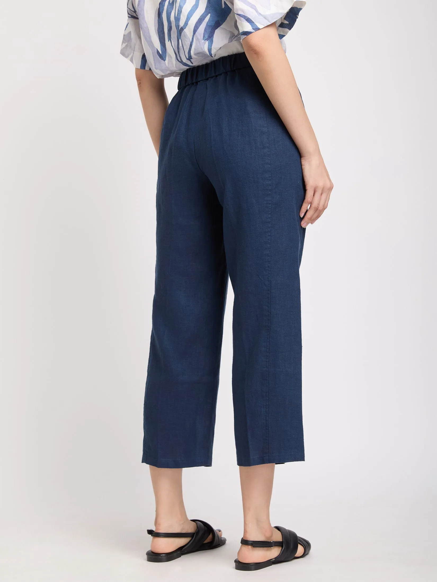 SIMPLICITY Women Pants Plain Tone Linen