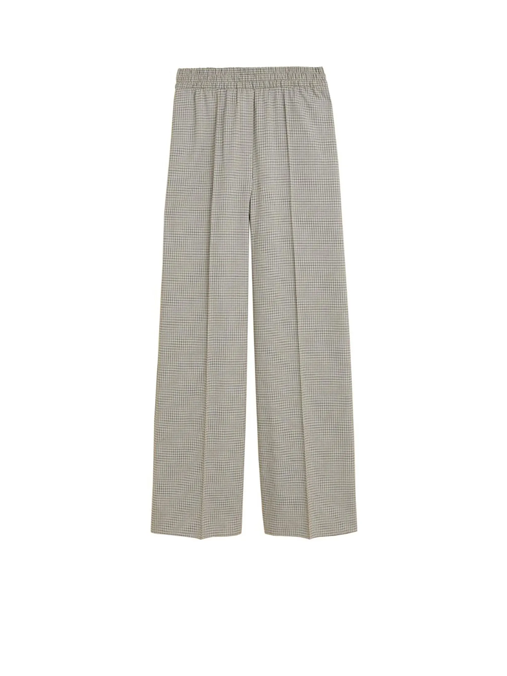 MARKS & SPENCER Women Trousers Wide Leg Woven Checked Natural Mix