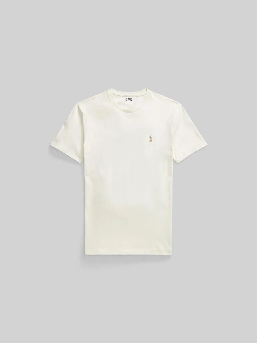 POLO RALPH LAUREN Men Tee-Custom Slim Fit Jersey Crewneck T-Shirt-Natural-101