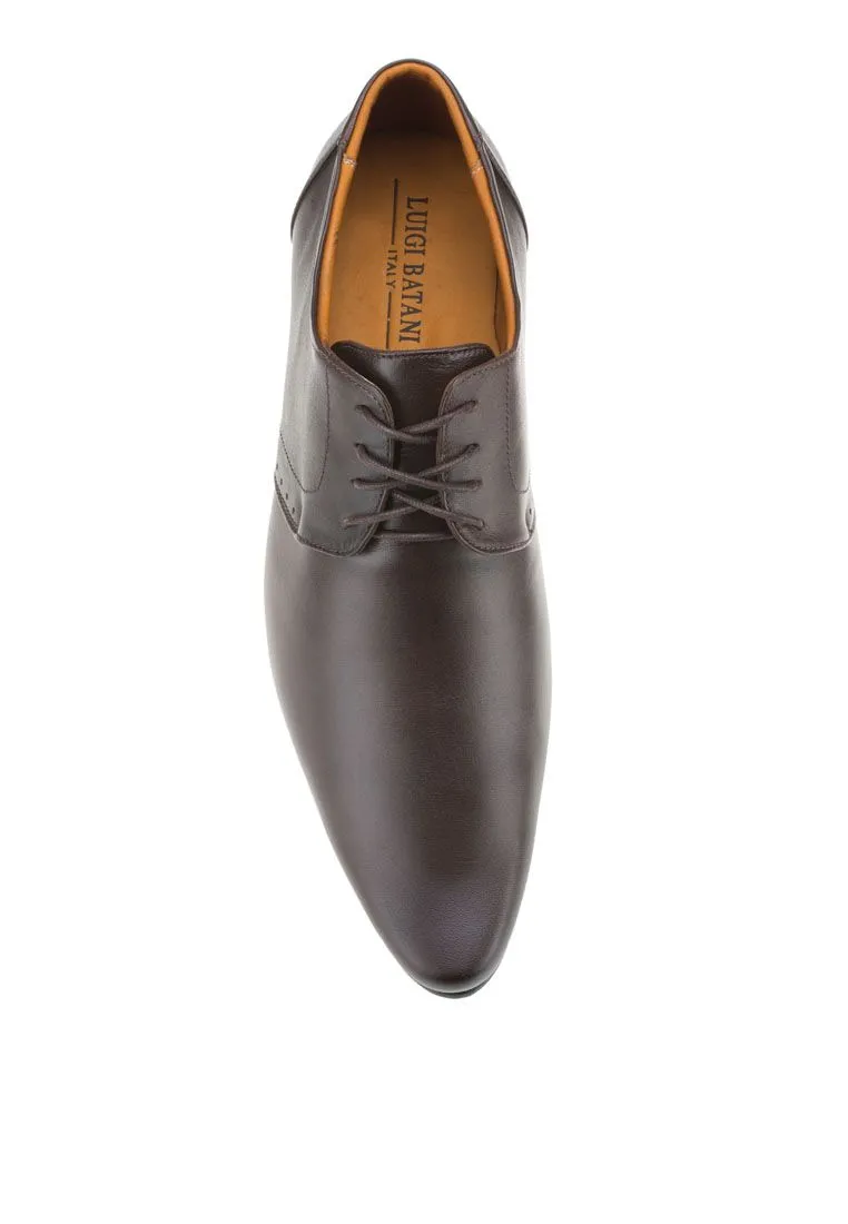 LUIGI BATANI Brown Point Toe Classic Cut Formal Lace Ups