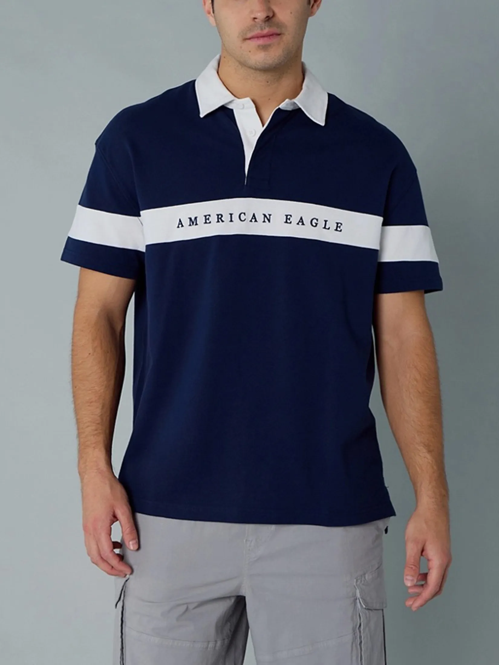 AMERICAN EAGLE MEN 4404 P INTL RUGBY INSERT 410 NVY